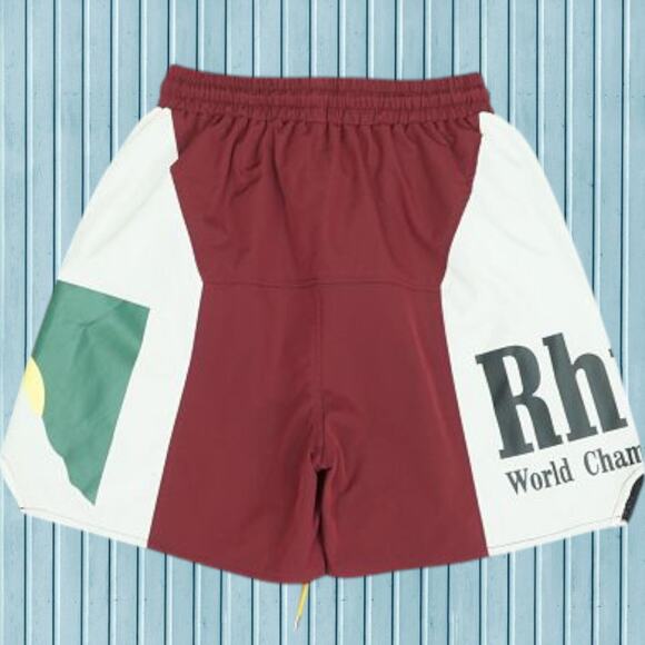 Rhude Red And White Sweat Shorts - Picture 2 of 3